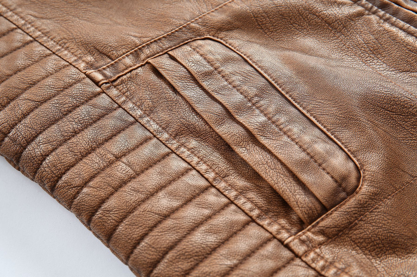 Style Washed Men's Pu Leather Jacket 3New