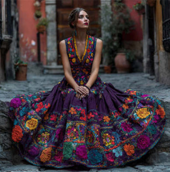 Stylish Womens Digital-Print V-Neck Sleeveless Maxi Dress