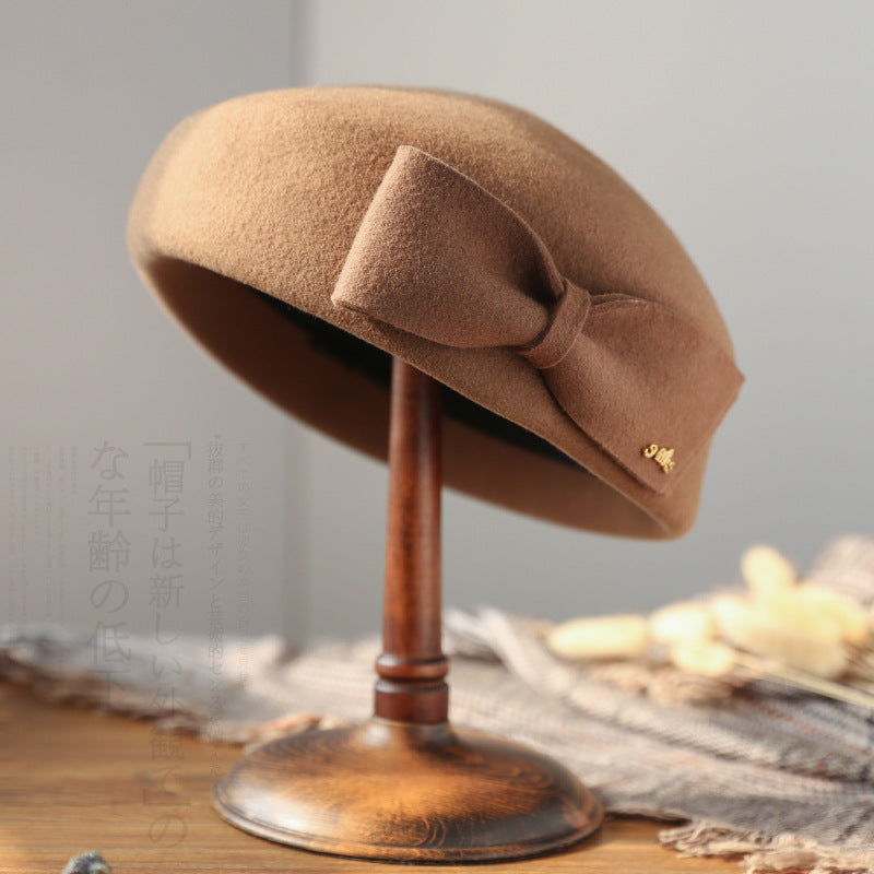 Kvinders Baret i Uld i Koreansk Stil