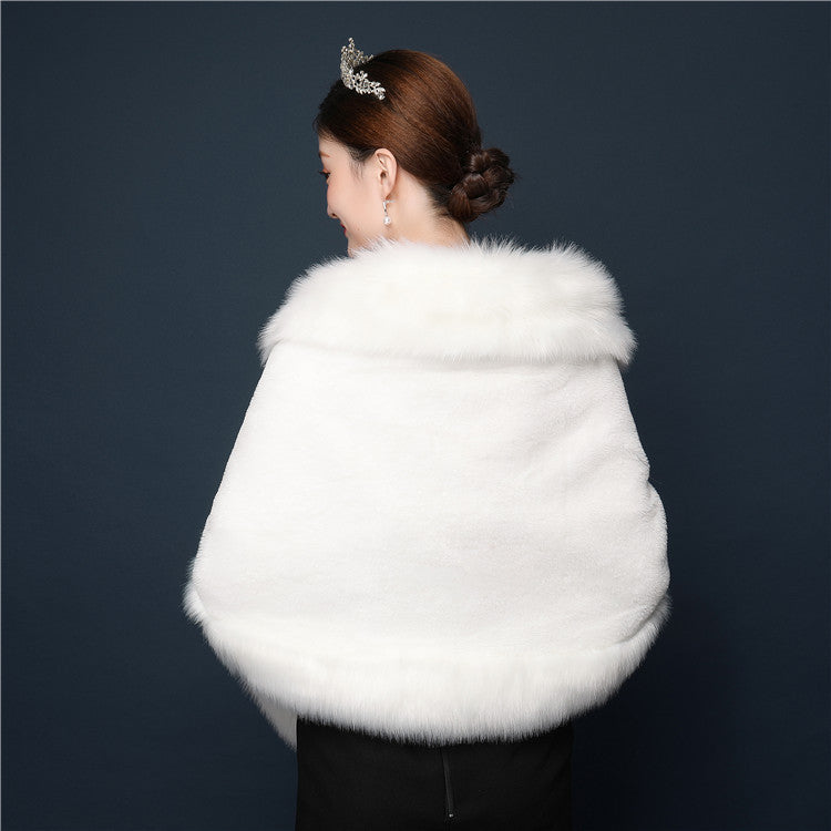 Thickened Plus-sized Fur Warm Scarf Coat Shawl
