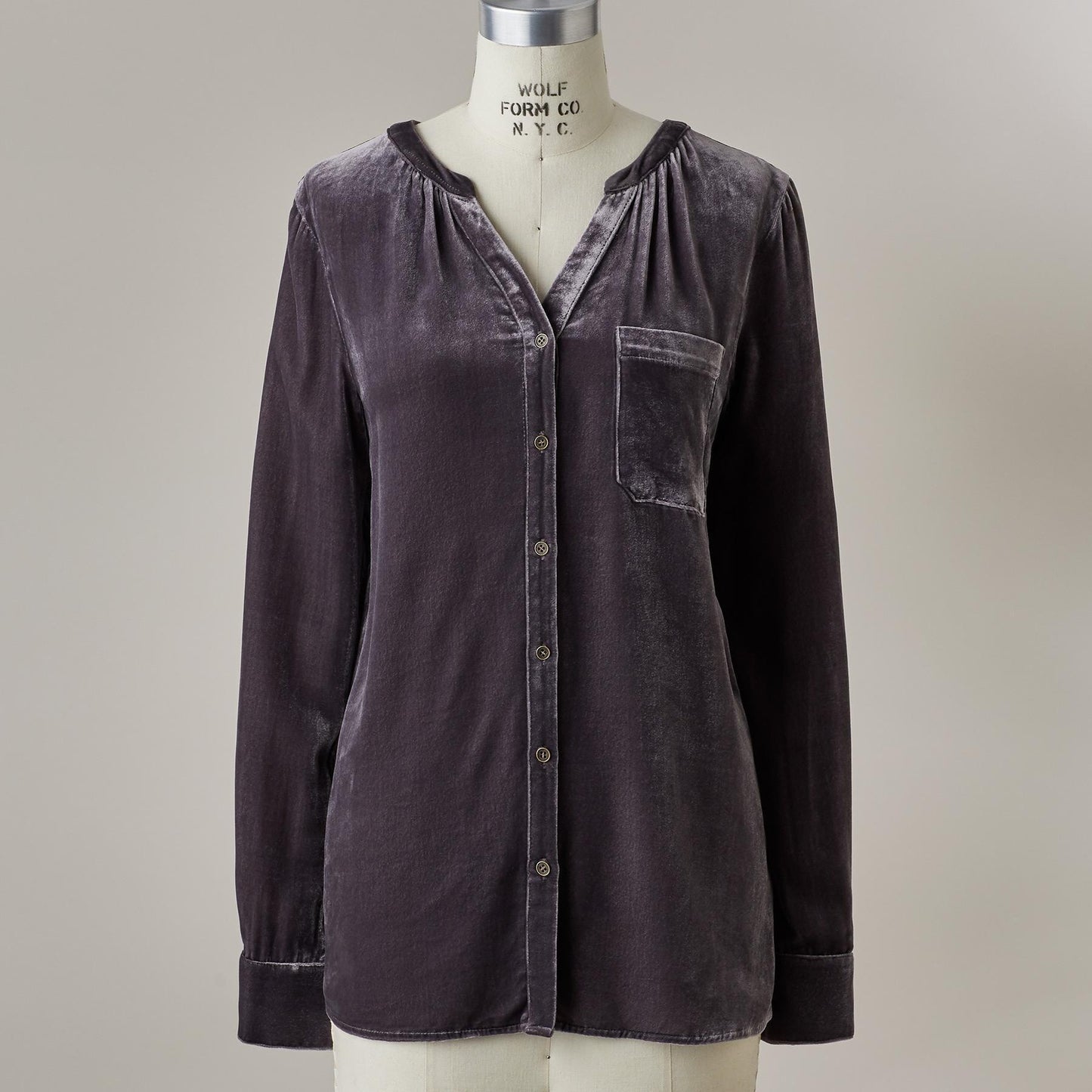 Women's Velvet Long-Sleeve Top