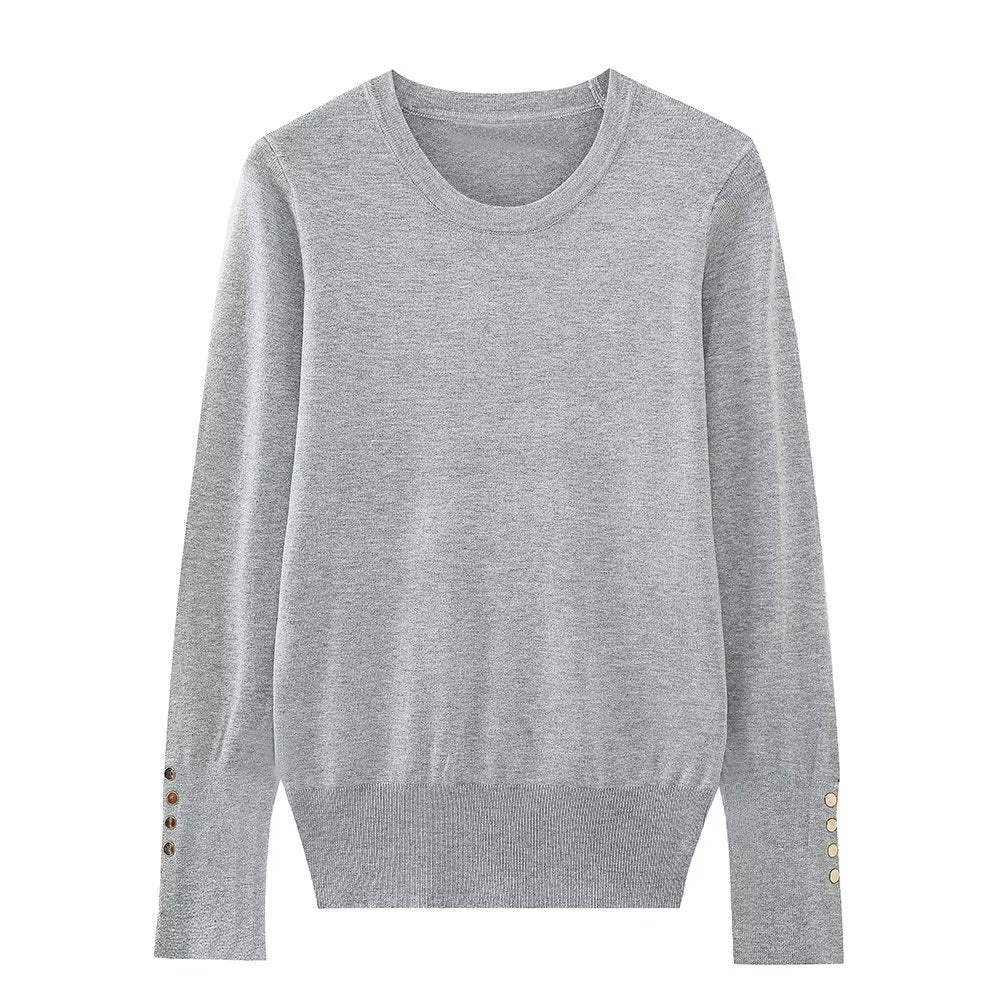 Women's Round Neck Slim Bottoming Basic Sweater