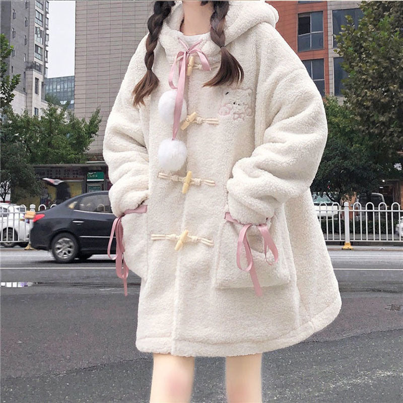 Lamb Plush Coat Women's Versatile Plush Thickening
