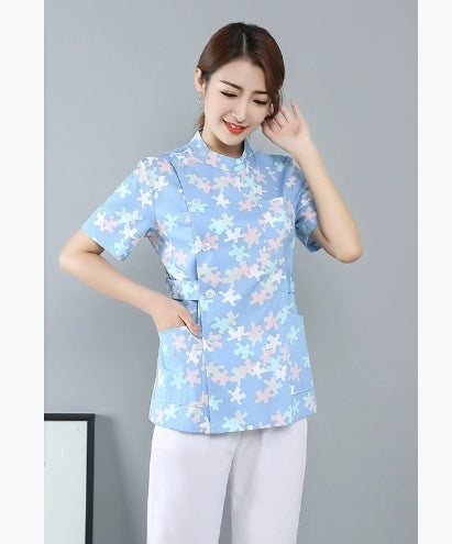 Ice-silk Nurse Uniform For Women Summer Quick-drying Short-sleeve Set