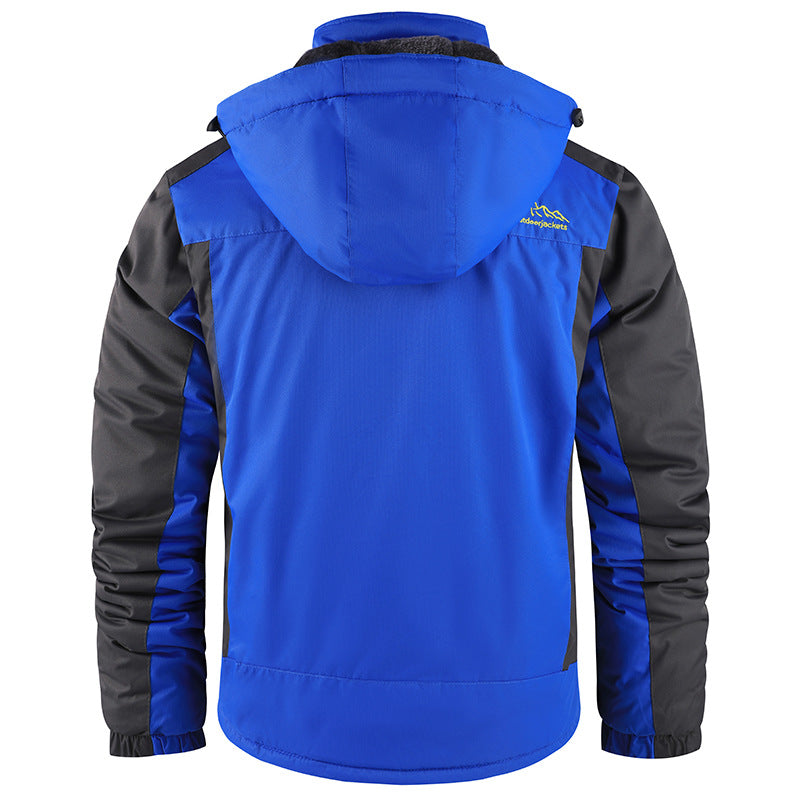 Fleece-lined Thick Jacket Men's Winter Mid-length Cotton-padded Coat