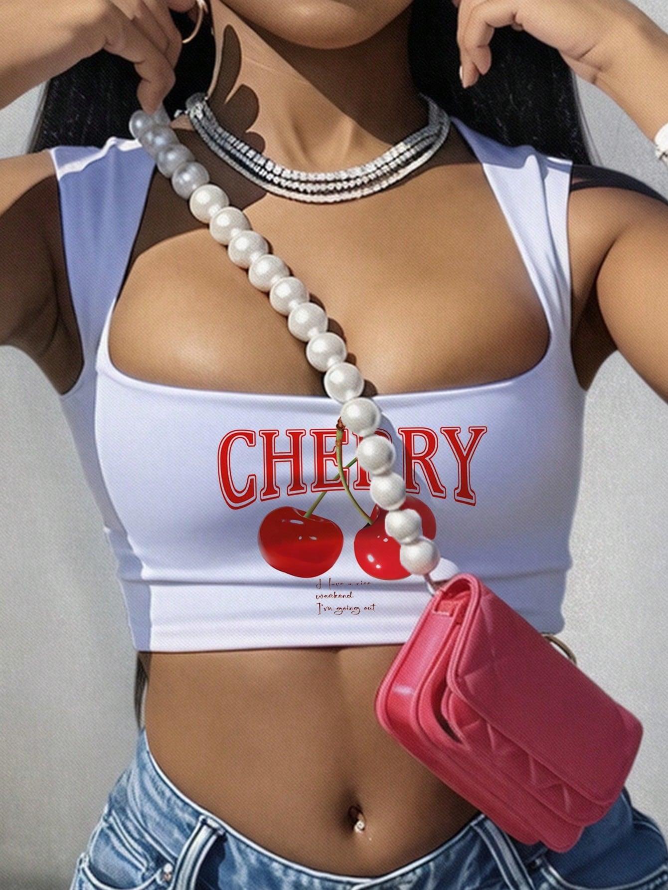 Top With A Cold-shoulder Square Neckline And A Patterned Print