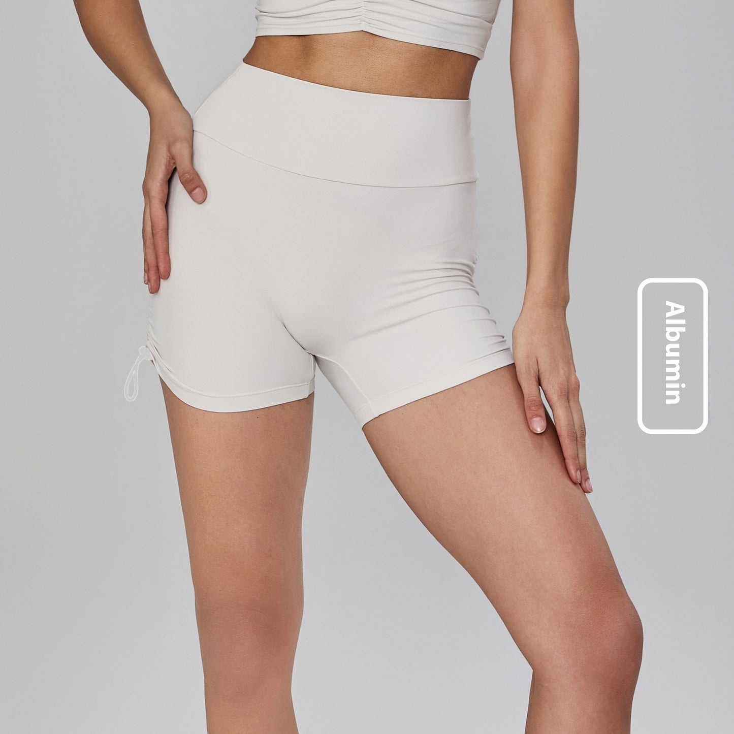 New Nude Feel One-piece Pleated Yoga Shorts High Waist Hip Lift