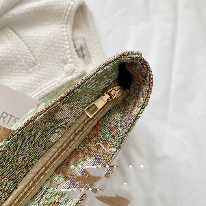 Korean Version Of The Oil Painting Graffiti Bucket Bag Ethnic Style
