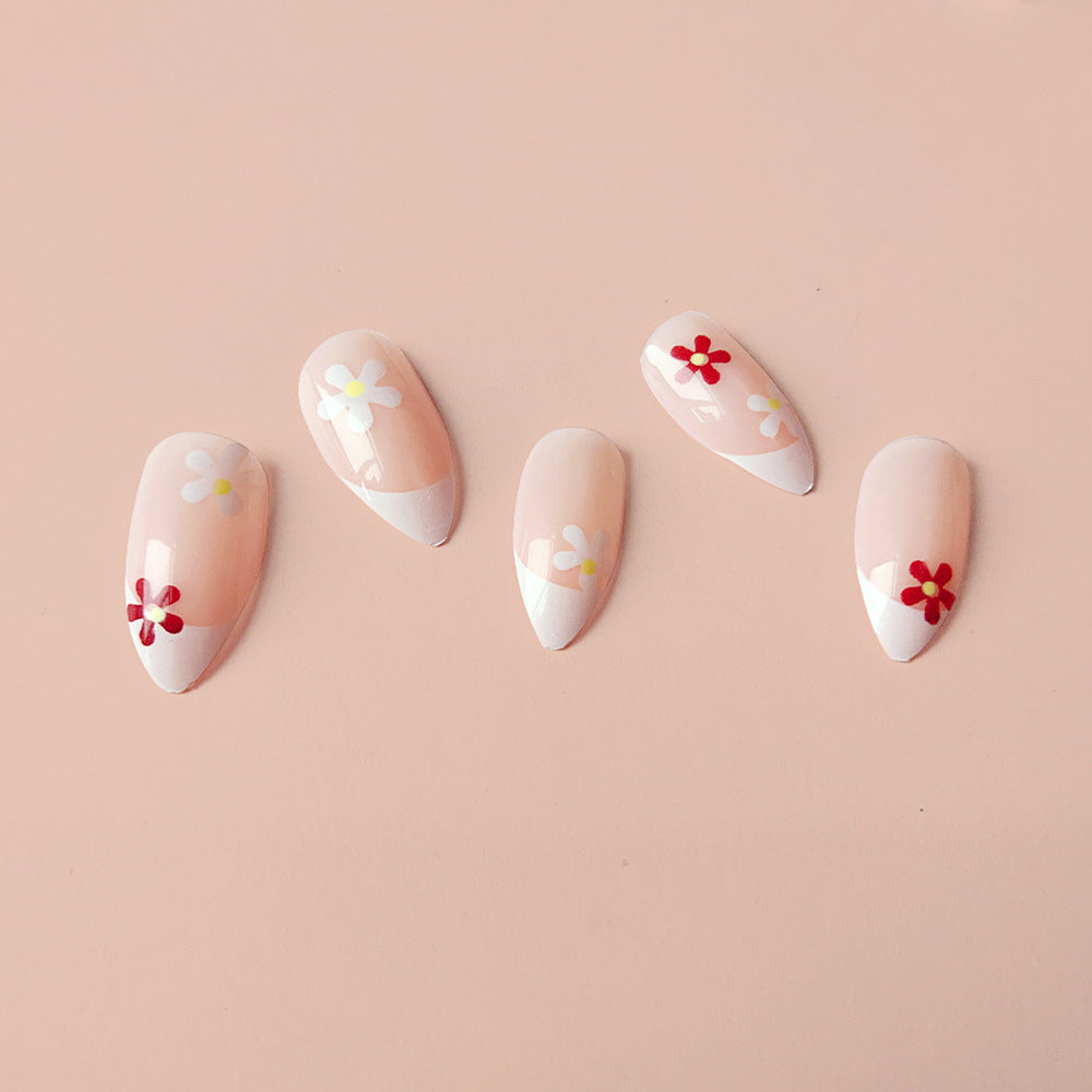 Fingertip Flower Gentle Temperament Nude Nail Patch