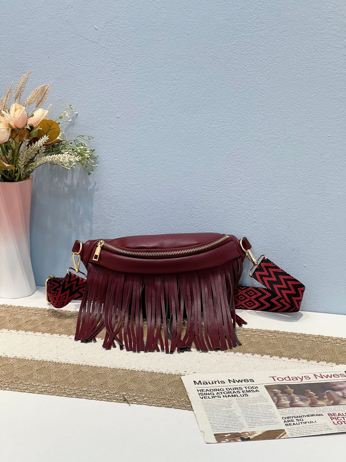 Women's Crossbody Tassel Waist Bag