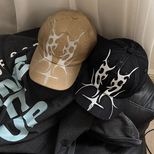 Embroidered Flame Baseball Cap Unisex Streetwear For Trendsetters Perfect For Any Look