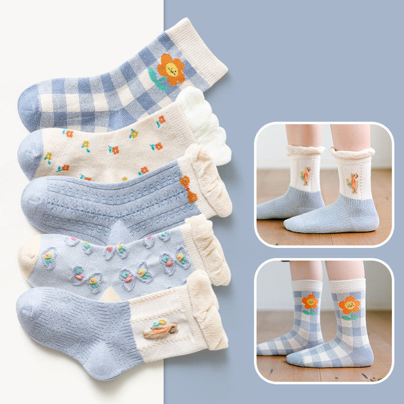 Children's Fashion Lace Cartoon Bear Baby Socks