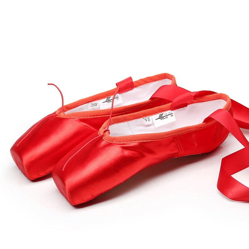 Lace-up Satin Dancing Flat Practice Shoes