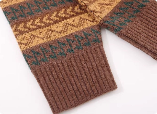 American Retro Striped Sweater Wide Style