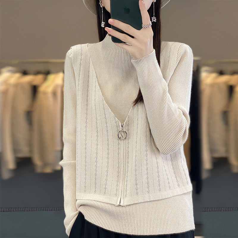 Women's Sweater Fake Two Pieces