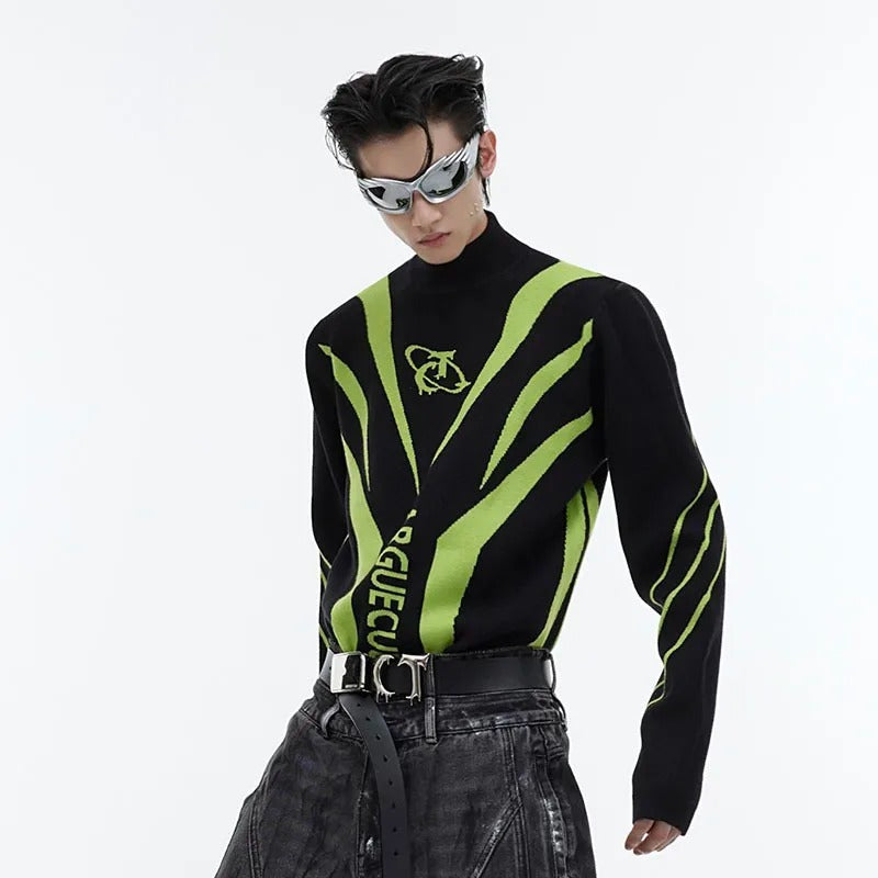 Men's Niche High Neckline Slim Knit Sweater
