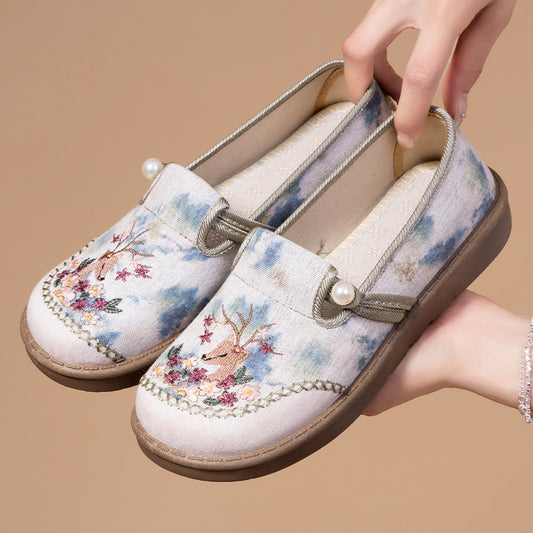Women's All-matching New Summer Ethnic Style Embroidered Cotton Shoes