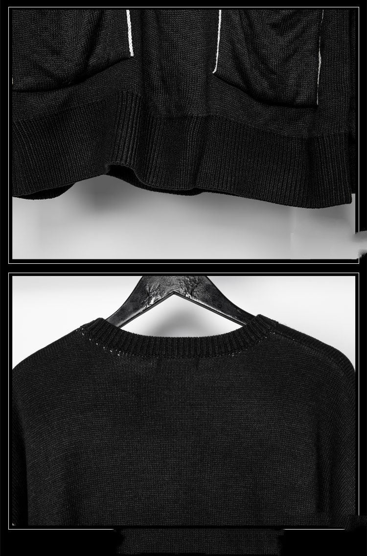 Three-dimensional Pocket Stitching Sweater Men's Tide