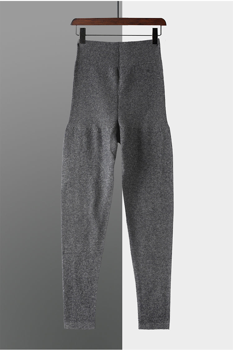 Efterårs- og vinter-dameuld-bukser varme ni-punkts leggings