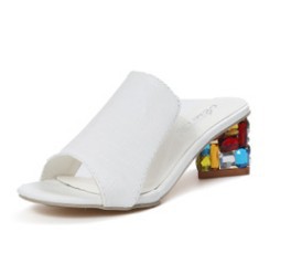 Fashion With Diamond Glass Slippers Sandals Plus Size Slippers