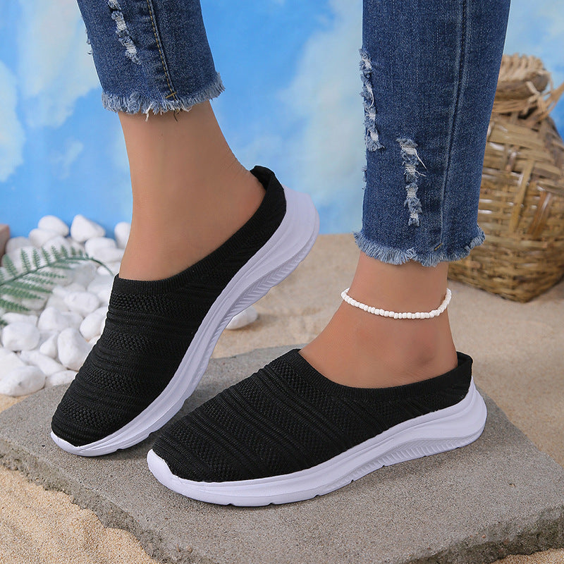 Mesh Breathable Flying Woven Women's Shoes Slip-on