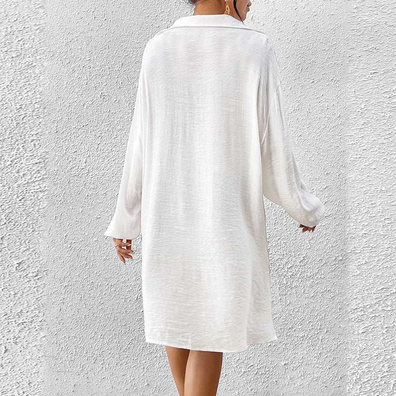 Tencel Slub Cotton Long-sleeved Shirt For Women