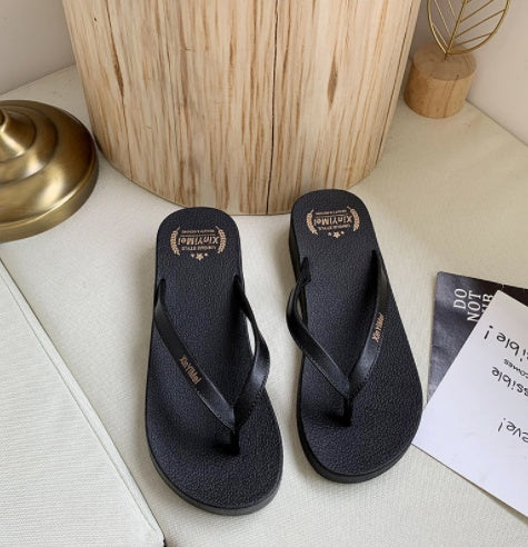 Beach Flip-flops Women's Summer Fashion Non-slip Wedge Heels Korean Version