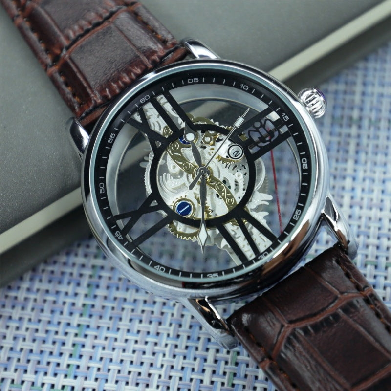 New Hollowed-out See-through Industrial-mechanical-style Sports Watch For Men