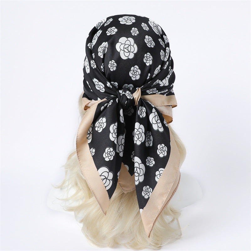 Womens Floral Color-Block Sun-Protective ShawlHijab
