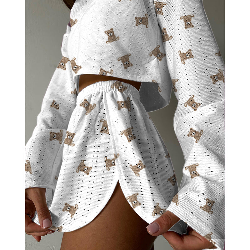 Fashionable Simple Slim Fit Relaxed Fit Pullover Top And Shorts Set