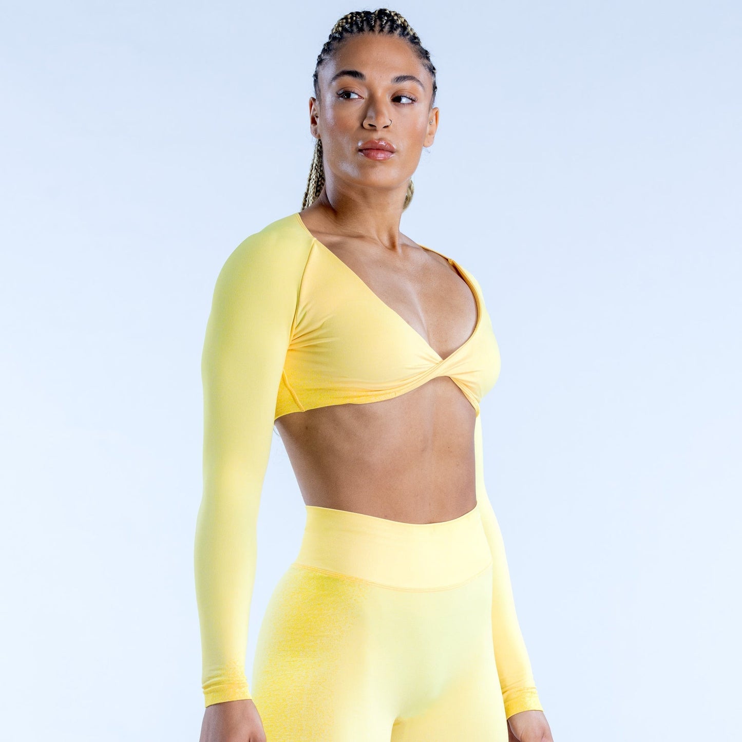 Short Top Sports Fitness T-shirt Half Sleeve Conspicuous Long Sleeve Yoga Wear