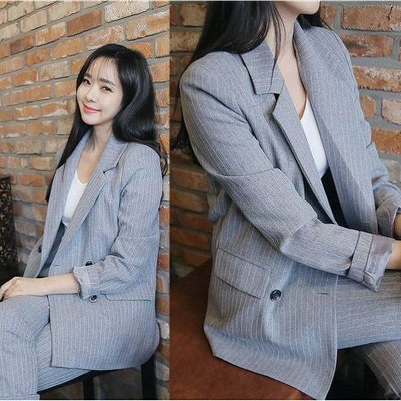 Women's Fashionable Striped Professional Suit
