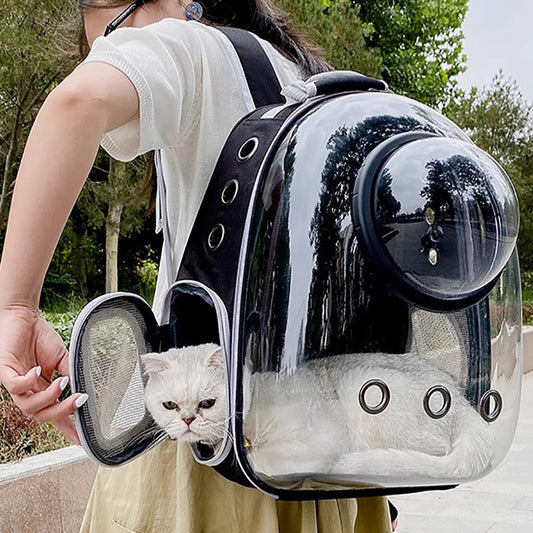 Pet Cat Bag Transparent Skylight Diaper Supplies Breathable Large Capacity Backpack