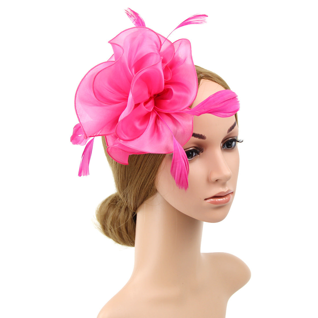 Organza Top Hat Headwear Performance Feather Hair Band