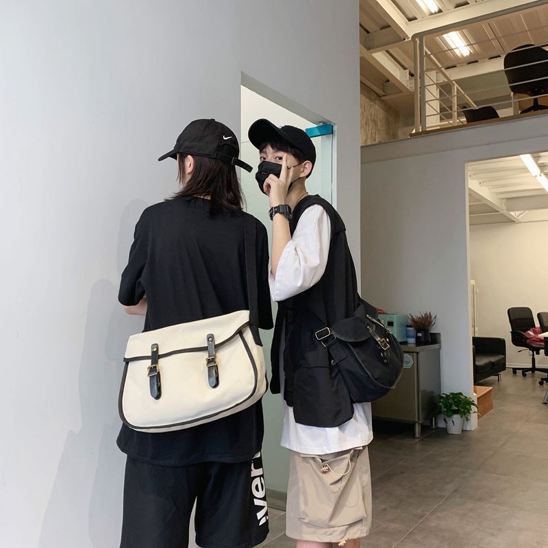 Harajuku Japanese Canvas Messenger Bag Campus Capacity