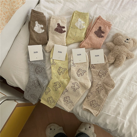 Cloud Dog Cute Girls Mid-calf Length Socks