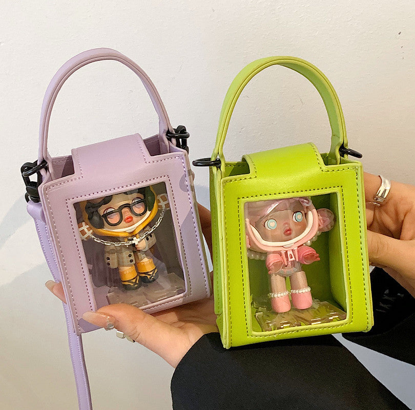 Niche Cartoon Transparent Portable Messenger Bag Texture