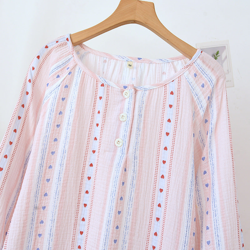 Womens Summer Loose Short-Sleeve Cotton Nightdress