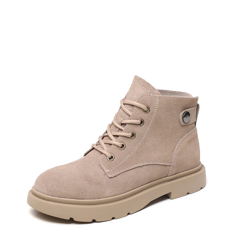 British Style Leather Thick Sole Increases In Height