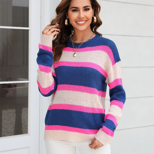 Wide Striped Pullover Base Knitwear Sweater