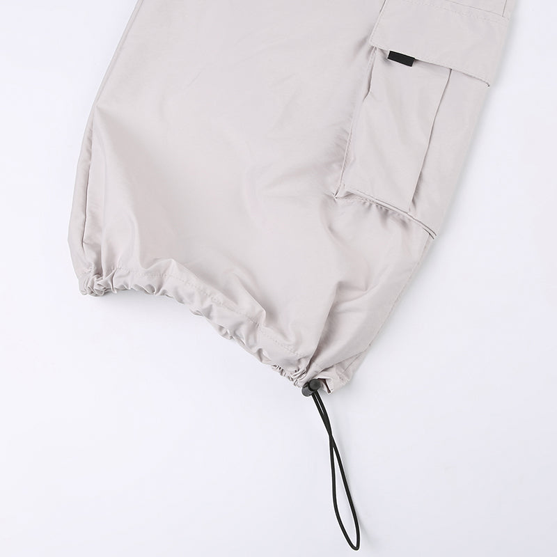 Street Loose Pocket Wide Leg Ladies Pants