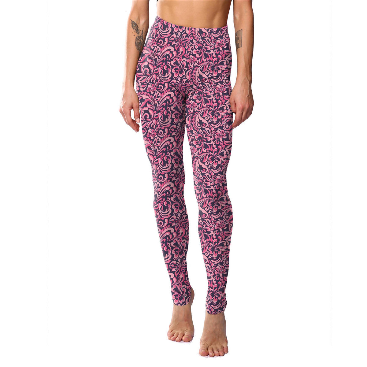 Powder Blue Paisley Print Leggings