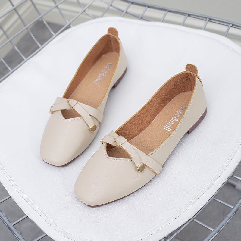 Vintage Grandma Shoes Square Toe Chunky Heel Mary Jane Shoes