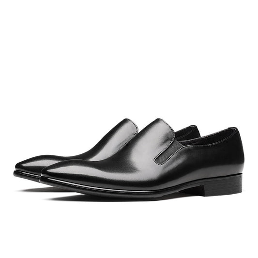 Business Formal Wear Leather Shoes Men's Pointed Toe Pedal Set