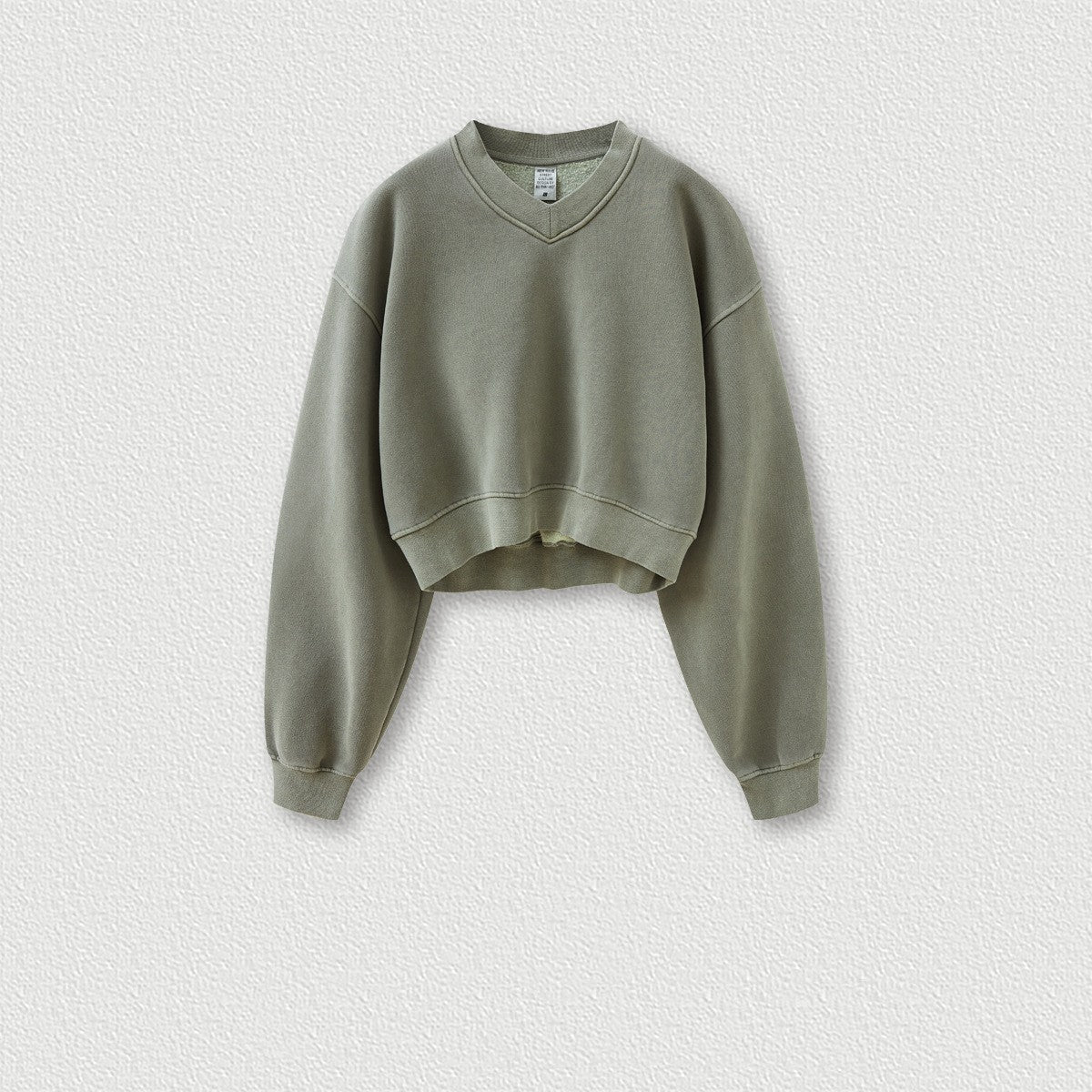 Vintage Wash And Fleece V-neck Hoodie