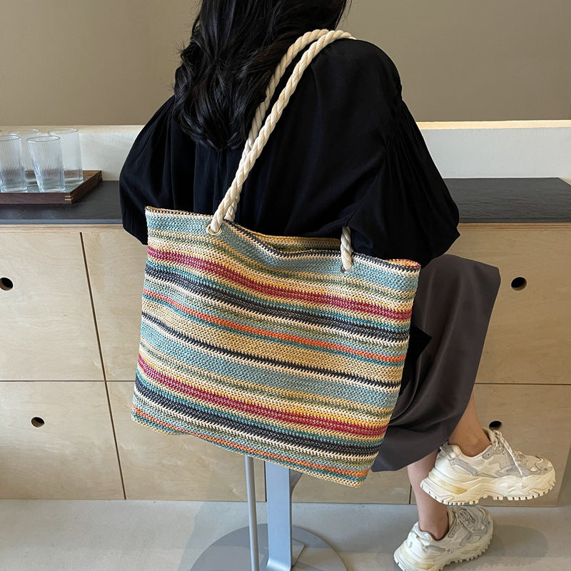 Straw Woven Large Capacity Woven Shoulder Bag