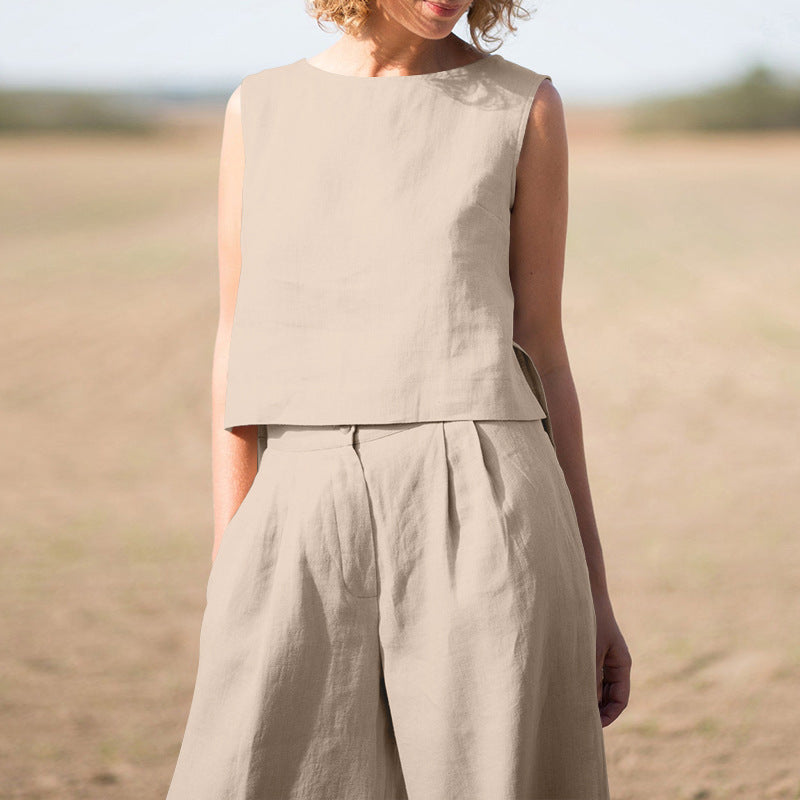 Women's Fashion Casual Cotton Linen Long Sleeve Suit