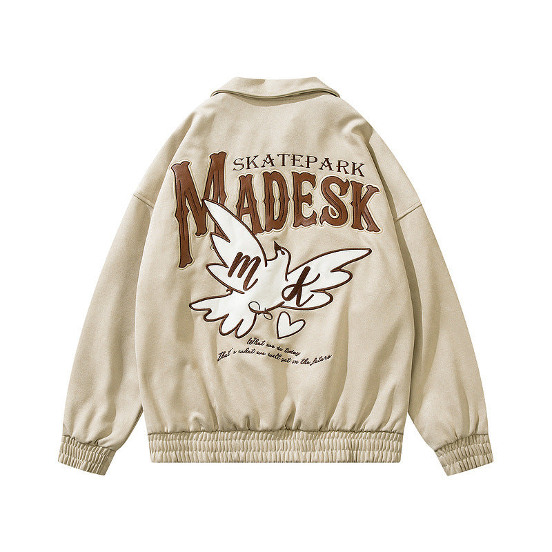 American Retro Letter Embroidered High Street Vibe Jacket