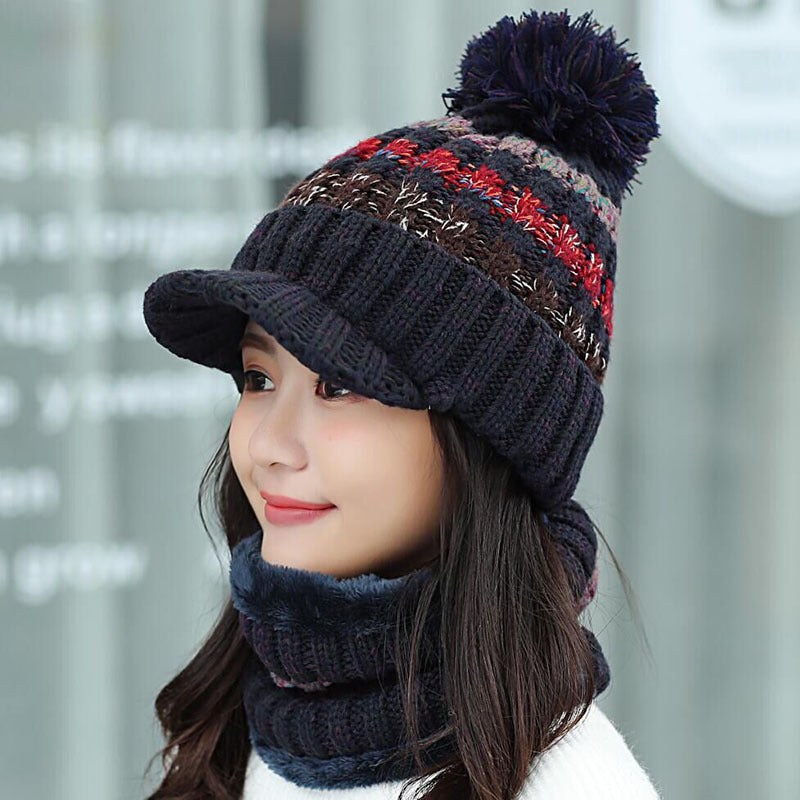 Plush Knitted Mixed Color Bib Suit