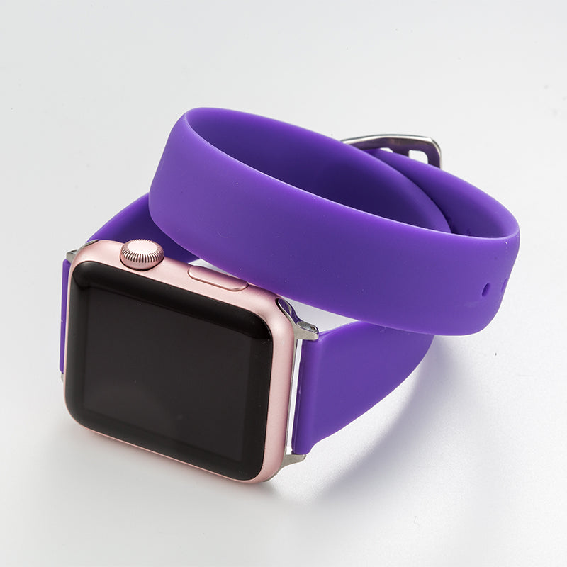 Double Circle Silicone Solid Color Iwatch Strap